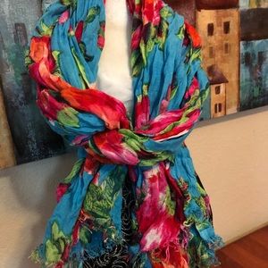 (3/$15) Scarf with vintage Rose design